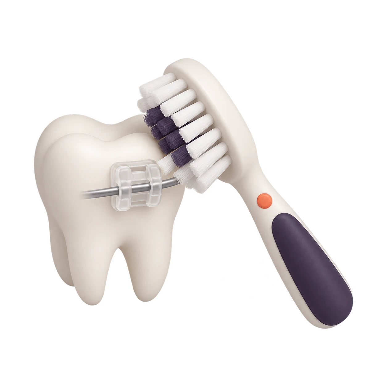 Щётка рядом с отдельным брекетом