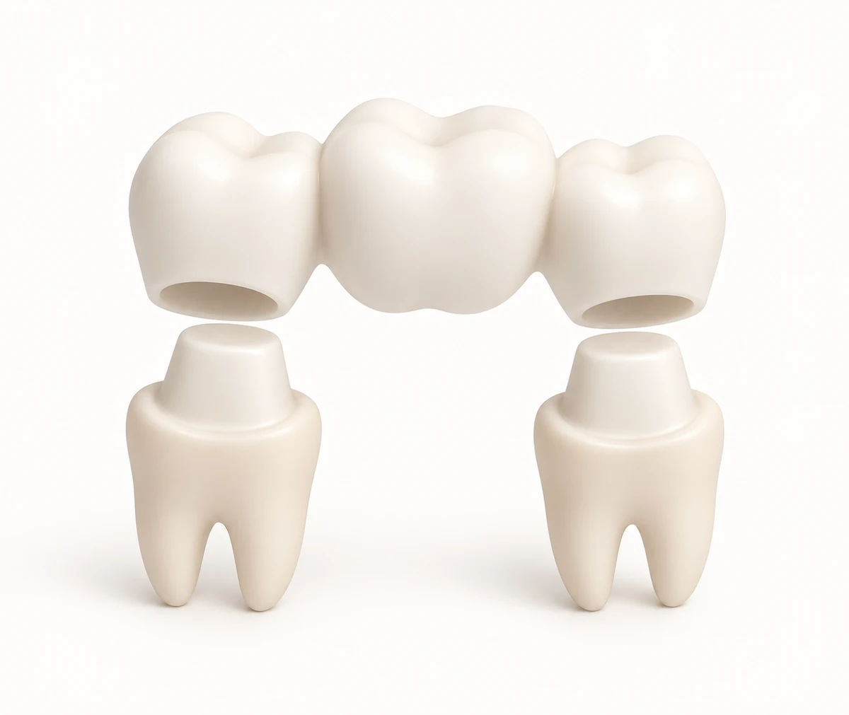 трёхэлементный мост рядом с двумя учебными опорами